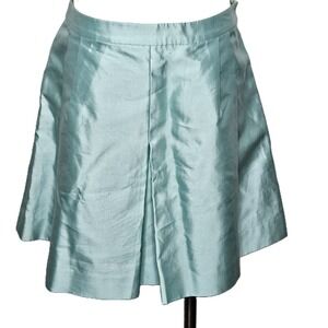 Vineyard Vines Women's Size 6 Light Blue Pleated Silk Cotton Blend Skirt